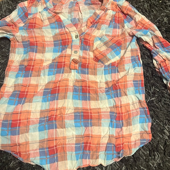 Small, coral flannel shirt women’s - Picture 1 of 2
